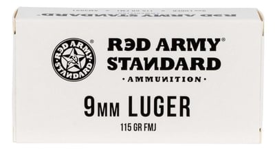 Red Army Standard AM3091 Red Army Standard 9mm Luger 115 gr Full Metal Jacket (FMJ) 50rd box - $14.99