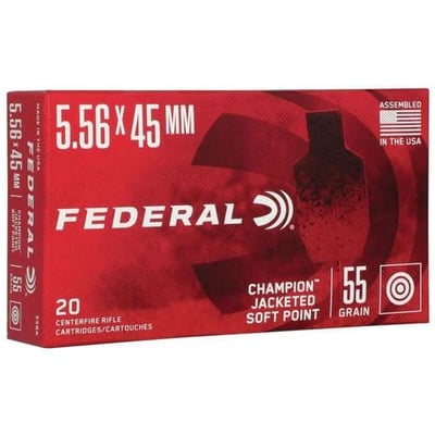 Federal American Eagle 5.56 NATO Ammunition 55 Grain JSP 20 Rounds - $10.99