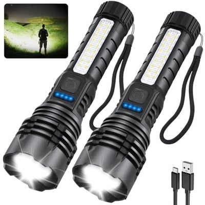 2 Pack Rechargeable 7Mode 700 Lumens LED Flashlight Adjustable - $15.99 + FREE Shipping