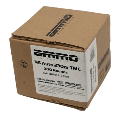Ammo Inc .45 ACP 230gr TMC Loose Pack 300rd - $296.59 after code "WELCOME20"
