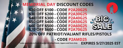 Memorial Day Discount Codes - AR Rifles/Pistols, Uppers, Kits and Parts - $20