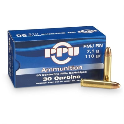 PPU, .30 Carbine, FMJ, 110 Grain, 50 Rounds - $20.13 (Buyer’s Club price shown - all club orders over $49 ship FREE)
