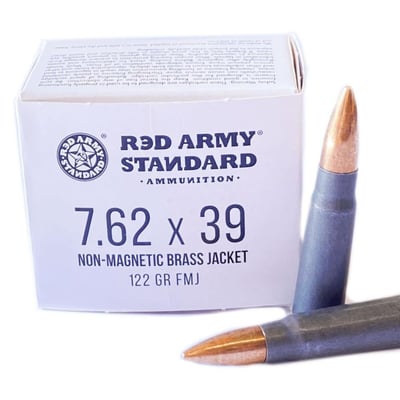 Red Army Standard - 7.62x39 - 122 Grain - FMJ - Steel Case - Range Safe - 20 Rounds - $7.07