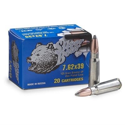 Silver Bear 7.62x39mm 125-gr SP 20 Rnds - $9.49 (Buyer’s Club price shown - all club orders over $49 ship FREE)