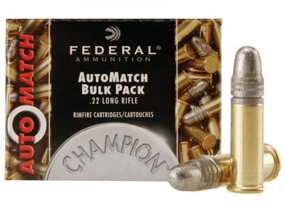 Federal AM22 Champion Automatch Solid 22 LR 40 gr Lead Round Nose (LRN) Rimfire Ammunition 3250 rd Case - $199.99