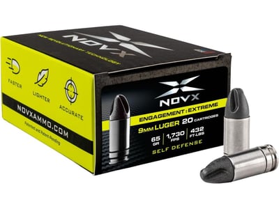 NovX Engagement Extreme Self-Defense 9mm 65 Grain Fluted Lead-Free - $17.60