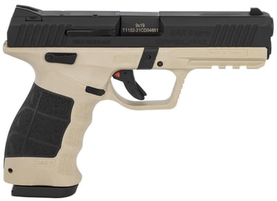 SAR USA SAR9 METE Safari 9mm 17+1 4.4" Barrel Tan Pistol - $249.99 