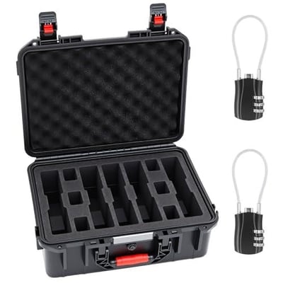 Relaxweex 5 Pistol Case 6 Magazine Pre-cut Heavy Duty Waterproof Hard Gun Cases for Handguns with 2 Locks, 16.34 x 12.4 x 6.5 Inch - $40.99 + FREE Shipping