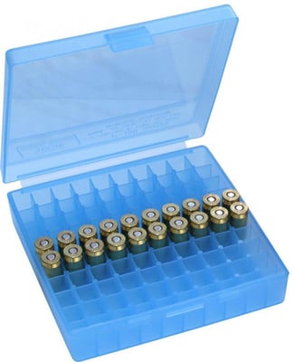 MTM 100 Round Flip-Top Ammo Box 40/45/10MM Cal (Clear Blue/Green/Clear Green) - $2.76 (Add-on Item) (Free S/H over $25)