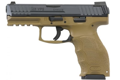 H&K VP9 9mm 4.09 Barrel 15rds Night Sights Poly FDE - $609.99 (Free Shipping over $50)