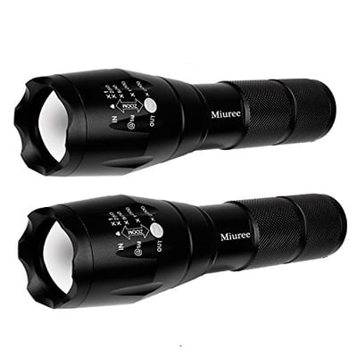2Pcs Tactical Flashlight Water Resistant Military Grade Tac Light with 5 Modes & Zoom Function Ultra Bright - $10 shipped (Free S/H over $25)