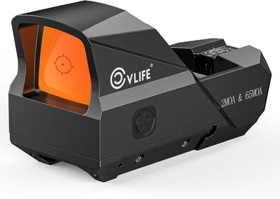 CVLIFE EagleFeather Multi-Reticle Red Dot 2 MOA Dot & 65 MOA Circle with Motion Awake with 10 Brightness Settings Picatinny Mount - $73.99 w/code "NDSAZSXX" + 21% Prime discount + FREE Shipping