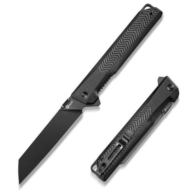 25% off CVLIFE Tanto Pocket Folding Knife with 3.46" 8Cr14Mov Stainless Steel Blade, Ergonomic G10 Handle with Reversible Clip, Liner-Lock Flipper for Men Women, Ideal for Camping Hiking Survival Daily, Black w/code H323AAAC + FREE Shipping