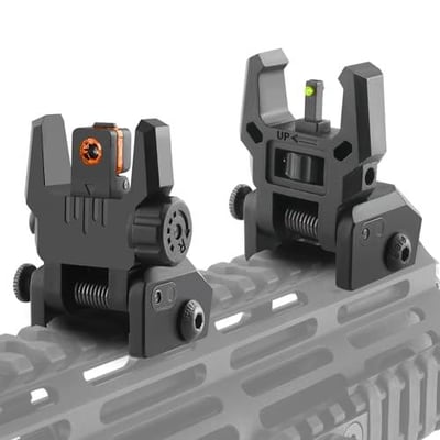 TPRCOL Flip Up Sight Front and Rear Lightweight Green Red Fiber Optics Dots Picatinny (FDE, Black) - $19.99 + FREE Shipping