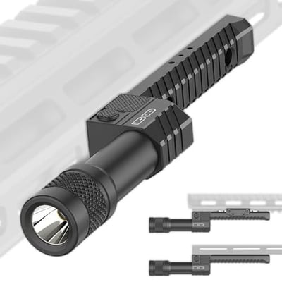 DEFENTAC Aluminum Picatinny/Mlok Flashlight for Rifle (2 in 1 Mount), 1450 Lm Tactical Weapon Light with Momentary Strobe Replaceable Battery - $26.7 + FREE Shipping