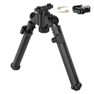 Rail Bipod with 360°Rotation Adapter - 7 Height Adjustments, Quick Deploy Legs, Enhanced Stability, Portable Folding Design - $43.99 (Free S/H over $25)