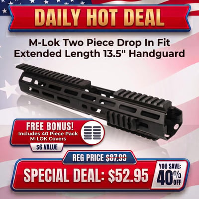 NcSTAR VMARMLCE 223/556 M-Lok Handguard/ Two Piece/ Drop In Fit/ Extended Length/ 13.5"L Black ( + FREE M-LOK COVERS ) - $52.95
