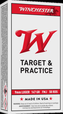 Sale Winchester Ammo USA9MM1 USA 9mmLuger 147gr Full Metal Jacket Flat Nose 50 Per Box; Ship to all lower 48 states includes WA, MA, CT, NJ, IL, NY & CA Buyers - $13.07