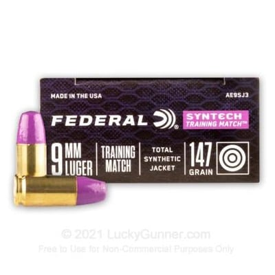 Federal Syntech Training Match 9mm 147 Grain Total Synthetic Jacket FN 500 Rounds - $175