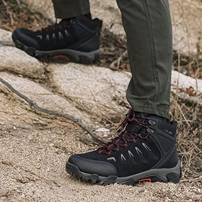 SHULOOK Men's Waterproof Hiking Boots Non-Slip Lightweight Mid Top Ankle Boot Breathable Hiker Trekking Shoes - $44.99 + FREE Shipping