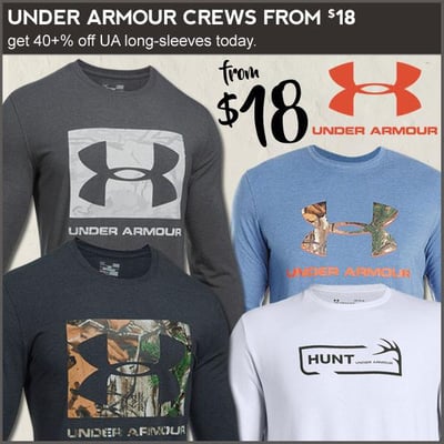 Under Armour crews from $17.85 (Free S/H over $25)