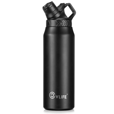 CVLIFE Insulated 32 oz Stainless Steel Water Bottle Slanted Lid Design BPA Free Black - $13.99 w/code "LULUPNZK" + FREE Shipping