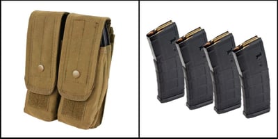 Custom Deals: Condor Double AR/AK Mag Pouch - Coyote Brown + Magpul PMAG Gen M2 MOE Magazine AR-15 30 Rd x 4 - $59.99 (FREE S/H over $120)