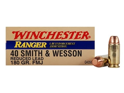 Winchester 40 S&W Ranger Reduced Lead Q4356 180 Grain FMJ (50 Rounds) - $22.99