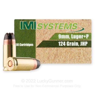 IMI Black Dot 9mm +P 124 Grain JHP 1000 Rounds - $550 