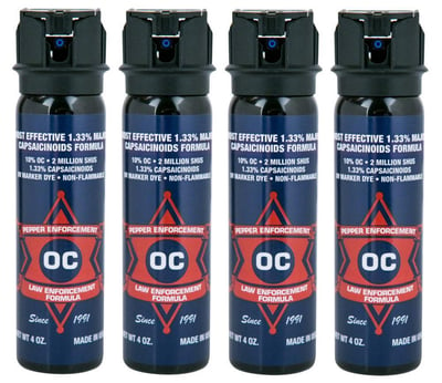 Pepper Enforcement (Pack of 4) Splatter Stream Police Grade Self Defense Pepper Spray - $47.96 shipped