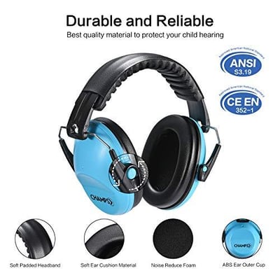 Champs Earmuff Noise Protection Reduction Headphones for Children NRR 25dB - $7.99 (Free S/H over $25)