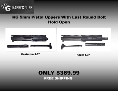 KG 9mm Pistol Uppers with LRBHO Feature Free Shipping - $329.99