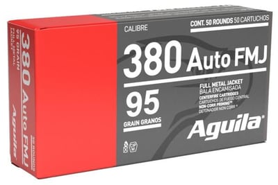 Aguila .380 ACP, 95gr, FMJ - 50 rounds - $15.49