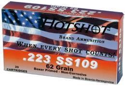 Hot Shot .223 (5.56x45mm) 62-Grain Ammo, 1,500 rounds SS109 bullet - $599.99 (Buyer’s Club price shown - all club orders over $49 ship FREE)