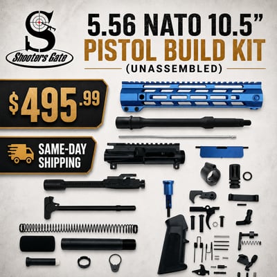AR-15 5.56 Nato 10.5″ Pistol Build Kit (Unassembled) – Blue - $495.99 