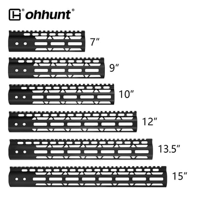 AR15 M-lok Free Float Handguard with Steel Barrel Nut 7" 9" 10" 12" 13.5" 15" - $29.90 
