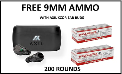 AXIL XCOR Wireless Bluetooth Ear Buds With 29DB SNR + 34 HR Run Time! Hearing Enhancement & Stereo Quality Sound All In One! + 200 RDS WINCHESTER 9MM AMMO! - $299.99 FREE Shipping! 