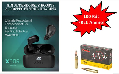 AXIL XCOR Wireless Bluetooth Ear Buds With 29DB SNR+34 HR Run Time! Ear Pro, Hearing Enhancement & Stereo Quality Sound All In One! + 100 RDS PMC XTAC 556 AMMO! - $275 FREE Shipping!