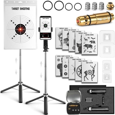 GLORYFIRE Dry Fire Laser Training System - Safe & Economical Practice Without Live Ammo, Home Training Compatible with App for Performance Tracking - with Cartridge, Targets & Holderes(Use code VKU9D4LD) - $55.79 + FREE Shipping