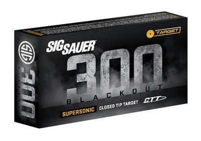 Sig Sauer Supersonic CTT Rifle Ammunition .300 AAC Blackout 125 gr 2145 fps 20/ct - $16.99