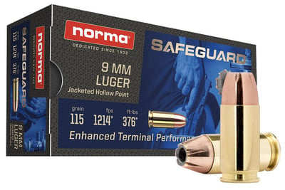 Norma 9mm 115 gr JHP Safeguard Ammo 50/Box - $19.99 ($14.99 after MIR)