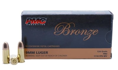 PMC Bronze 9mm 124 Grain FMJ 1000 Rounds - $269 with code GUNDEALS10 + Free Shipping