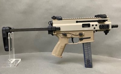 B&T APCK PRO Coyote Tan Nonreciprocating 4.5" Threaded Barrel 30+1 9mm + Collapsible Brace With Tailhook (Limited Run!) - $2675 