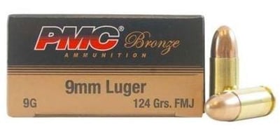 1000 Rounds of PMC Bronze 9mm FMJ 124 Grain Ammo - $229.99 
