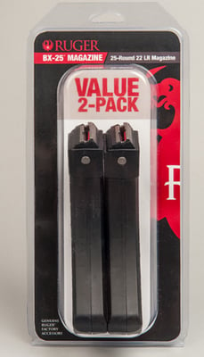 2 Pack - Ruger 10/22 Magazine BX-25 .22LR 25rd Black - $35.99 ($9.99 S/H on Firearms / $12.99 Flat Rate S/H on ammo)