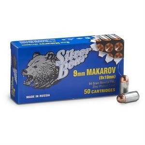 Silver Bear 9x18 MAK 94 - grain FMJ Ammo, 500 rounds - $113.99 (Buyer’s Club price shown - all club orders over $49 ship FREE)