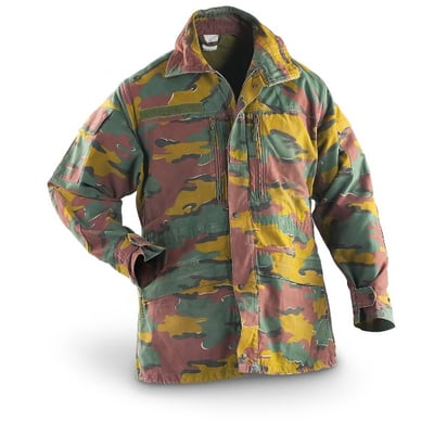 Belgian Military Surplus Camo Field Jacket Used (M,L) - $25.64 (Free Shipping over $99)