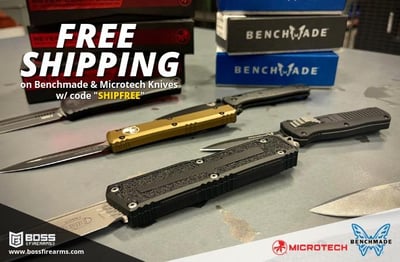 FREE SHIPPING on Benchmade & Microtech Knives w/ code "SHIPFREE"