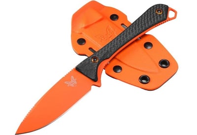 Benchmade Hunt Altitude Fixed Blade Knife 3" Drop Point CPM-S90V Orange Cerakote Blade Carbon Fiber Handle Black - $174.99 (Free Shipping on $100+ Orders)