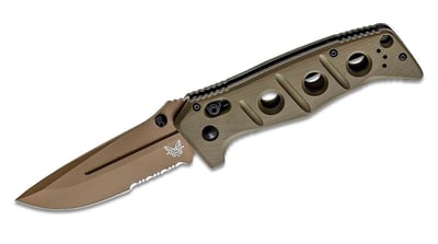 Benchmade Shane Sibert Adamas Folding Knife 3.78" CruWear Flat Dark Earth Combo Blade ODG G10 Handles - $188.99 (Grab a Quote)